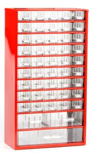 Werkzeugkasten, Organizer, MAXI – 45xA, 2xB, 1xC – rot