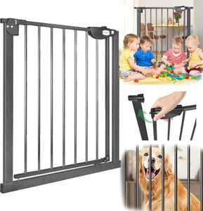 Zábrana na schody YARDIN, dvojitá extra bezpečná kovová zábrana na dveře, černá, 95-105 cm, zábrana na dveře | 90° zarážka | automatické zavírání Zábrana na schody YARDIN, dvojitá extra bezpečná kovová zábrana na dveře, černá, 95-105 cm, zábrana na dveře | 90° zarážka | automatické zavírání