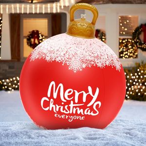 Aufblasbarer Weihnachtsball, 58,4 cm, groß, für den Außenbereich, Weihnachten, PVC, aufblasbarer Ball, riesiger aufblasbarer Ball, Dekorationen