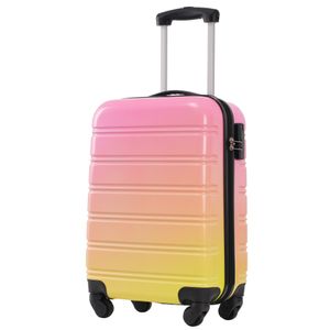 Kufr Flieks Trolleys s univerzálním kolečkem, kufr na kolečkách, pevná skořepina, příruční zavazadlo na kolečkách s kombinovaným zámkem a teleskopickou rukojetí, M, 34,5x23x47cm, růžový