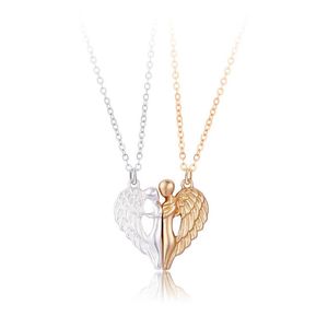 Bixorp Freunde Paar Halskette für 2 mit Engel - Silber/Gold - Freundschaftsgeschenk