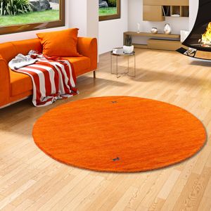 Natur Teppich Indo Nepal Gabbeh Shiva Terrakotta Rund, Größe:200 cm Rund