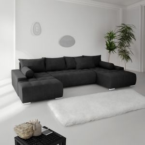 MEBLITO Ecksofa Big Sofa Eckcouch mit Schlaffunktion DEIA U Form Couch Sofagarnitur