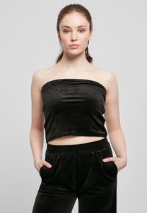 Urban Classics TB4522  Ladies Short Velvet Tube Top, Größe:L, Farbe:Black