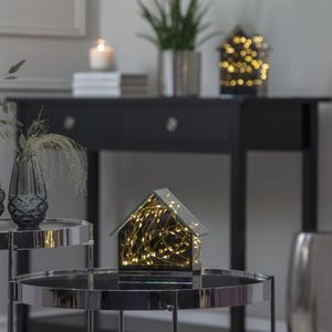 Dekorcja domek z podświetleniem Led MIRROR HOUSE 14,50 cm na baterie