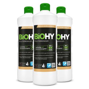 BiOHY Polsterreiniger, Textilreiniger, Polsterreinigungsmittel, Sofa Reiniger – 3er Pack (3 x 1 Liter Flasche)