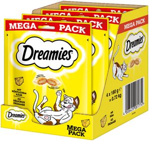Dreamies Klassiker | Katzensnacks Katzenleckerli Leckerli mit Käse 4x180g