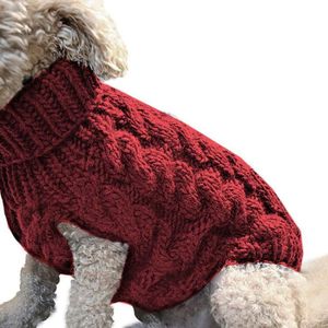 Hundemantel，Hundepullover Weste Gestrickte Häkelhunde Winterpullover Hund Welpenkleidung Weiche Warme Pullover Strickwaren für Kleine Mittelhunde - rot S