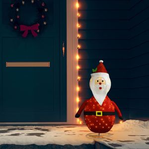 Prolenta Premium  Weihnachtsmann-Figur LED Luxus Stoff 90 cm