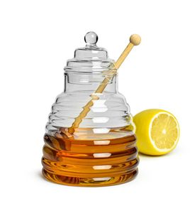3-tlg. Honigtopf Honigdose Honigspender Honigglas Marmeladendose Vorratsdose Borosilikatglas