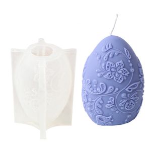 3D Ostereier Silikonform, Ostern Blume Eier Kerzenformen Seifenform Ei Silikon Backform Blume Ostereiform