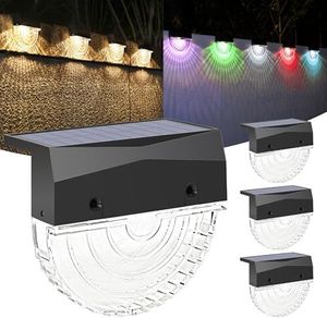 Solpex Solarlampen für außen, 2 Beleuchtungs modi, mehrfarbige Solar Deckleuchten, Upgrade Stufenleuchten, wasserdicht, Außentreppen, Stufen, Zaun,