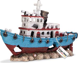 Krüger Meier Schiffswrack, Aquarium Schiff, Aquarium Dekoration, 28x9x18 cm