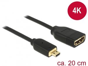 Adapter HDMI Delock - HDMI (W) do micro HDMI (M) - 20 cm