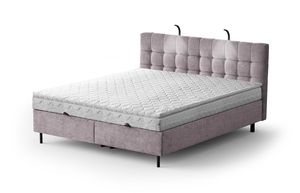 Boxspringbett - MUNA 140x200cm Bett mit Stauraum Schlafzimmer Ehebett (Pink- Aston 19)