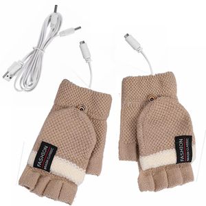 Beheizte Handschuhe, USB, Unisex, Winterhandschuhe, zwei in einem, waschbares Design, Wärmeleitmodul, Umwandlung elektrischer Wärme, für Arbeit, Büro, Arbeit am Computer