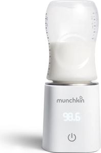 Digitálny ohrievač fliaš Munchkin 37 °C - obsahuje 4 adaptéry pre fľaše Dr. Brown's (len úzke hrdlo), Tommee Tippee, NUK a Medela - kompaktný na cesty - digitálny displej