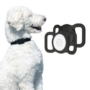 Artwizz PetStrap Case für Apple AirTag - Silikon Hülle als GPS-Tracker und Anhänger für Hunde / Katzen Halsband - Schwarz - 2 Stück