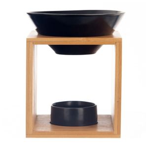 Voňavý bambusový porcelánový krb BLACK 12x11x14 cm