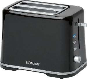 Bomann TA 1577 CB Toaster, Kompakter 2 Scheiben-Toaster mit Auftau-/Aufwärm-/Schnellstoppfunktion, Stufenlos einstellbarer Bräunungsgrad, weiß/silber