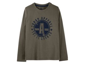Jungen Langarmshirt Shirt Langarm-Shirt Pullover - Khaki, 122/128
