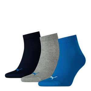 PUMA Uni ponožky, 3 balenia - štvrťročné, Sneaker Blue/Grey 43-46