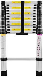 TRMLBE Aluminium Teleskopleiter Klappbar 3,8M Multifunktionsleiter Anlegeleiter Mehrzweckleiter Ausziehbare Leiter 13 Stufe Stehleiter aus Hochwertigem Aluminium Belastbarkeit 150KG