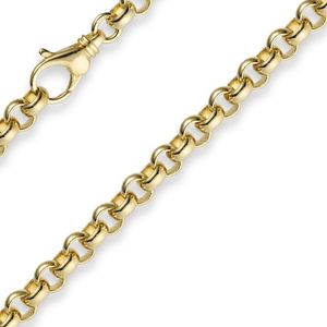 5mm Kette Collier Erbskette aus 585 Gold Gelbgold 50cm Goldkette