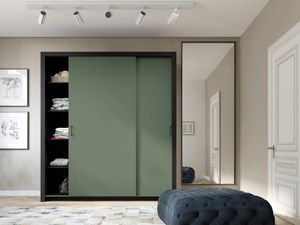 Kleiderschrank FRAMA II 185cm Rauchgrün Schiebetürenschrank