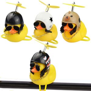 4x Fahrrad Ente Glocke Cartoon Helm Propeller gelbe Ente Kinder Fahrrad Bell Zubehör Spielzeug -Gelbes Entlein Zufällige Lieferung