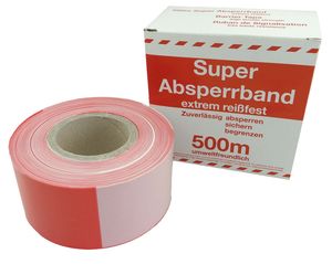 Folien-Absperrband rot-weiß 80mmx500m