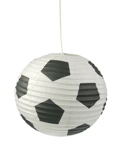 Niermann Leuchten Pendelleuchte Papierballon Fussball - Maße: 40 cm x 40 cm x 40 cm - Farbe: weiß-schwarz; 108