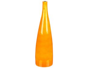 BELIANI Blumenvase Orange Terrakotta 50 cm Handgemacht Langer Hals Schmale Öffnung Flaschenform Bodenvase Deko Accessoires Wohnzimmer Schlafzimmer Flur