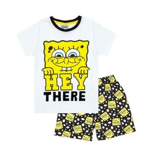 SpongeBob SquarePants - Schlafanzug für Jungen NS6386 (104) (Weiß/Gelb/Schwarz)