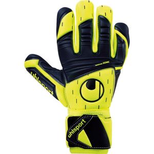 uhlsport Classic Absolutgrip HN (Half Negative Cut) Pro Torwarthandschuhe Kinder 122 - fluo gelb/marine/weiß 7