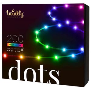 Twinkly Lichterkette Dots 200 LED Warmweiss und Multicolor Outdoor 10m transparent