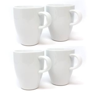 4er Set Kaffee Tasse 0,32 l Porzellan Kaffeetasse Tassen Becher Porzellantasse Kaffeebecher Teetasse Geschirr