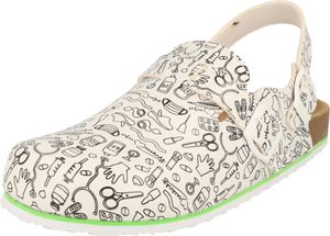 Softrelax Damen Schuhe 7420990136 Clogs Pantolette Arzthelfer Ärzte Weiss/Multi