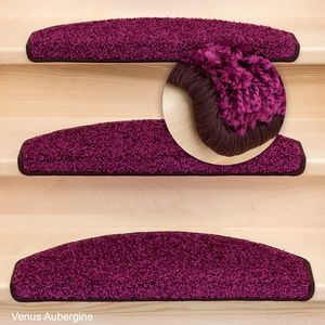 Stufenmatten Shaggy Venus Halbrund Aubergine 1 Stück