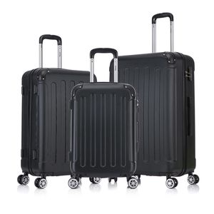 Flexot® F-2045 Kofferset Koffer Reisekoffer Hartschale Handgepäck Bordcase Doppeltragegriff mit Zahlenschloss Gr. M - L - XL Farbe Schwarz