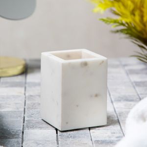 Pudełko do przechowywania Pojemnik na waciki Uchwyt na waciki NYLLA Marble 7.6x10cm HOMLA