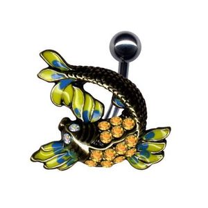 Bauchnabelpiercing: Reverse Bauchnabel Piercing Koi Fisch