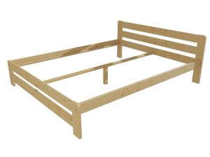 Manželská postel VMK002B masiv borovice (Rozměr: 200 x 200 cm, Barva dřeva: bezbarvý lak)