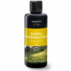 AllgäuQuelle Saunaaufguss mit 100%Öle | Allgäuer Jungbrunnen mit Saunaduft Ylang-Ylang und Lemongrass (100ml)