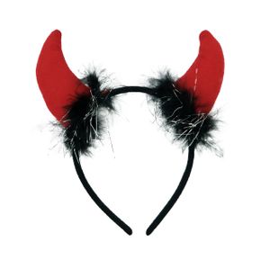 Haarreif Teufelshörner Teufelin mit Glitter Haarreifen Haarschmuck Karneval Kostüm