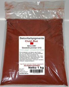 Eisenoxid Rot Pigment 1 kg - Beton -Gips-putze-Harz Farbe