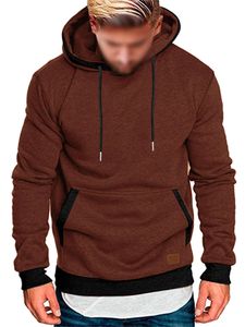 Herren Kapuzenpullover Langarm Sweatshirt Regular Fit Pullover Casual Sport Hoodies orange -rot,Größe S