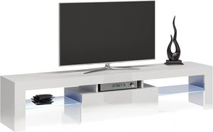 ADGO® Deko TV-Ständer mit 3 Einlegeböden mit 3 Regalen Glasregale TV-Lowboard Lowboard für Fernseher Fernsehschrank