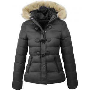 Damen Winter Ausgefranster Warmer Lässiger Baumwoll-Reißverschluss-Hoodie,Farbe:Schwarz,Größe:2Xl