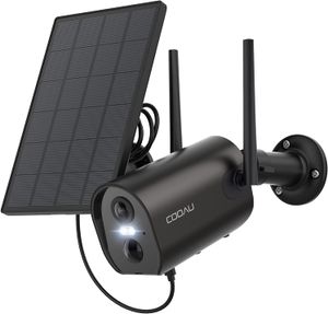 COOAU 2K Solar Überwachungskamera Außen Akku, Kabellose IP Kamera Wifi Outdoor mit PIR-Sensor, Personenkennung, 15m Farbnachtsicht, 2-Wege Audio, Arbeit mit Alexa, IP65